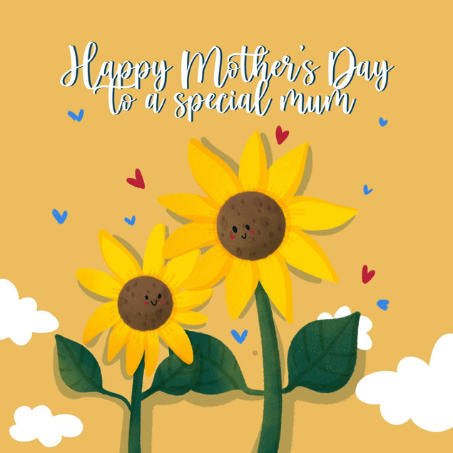 Happy Mother's Day To A Special Mum Cute Sunflowers Confetti-exploding Greetings Card