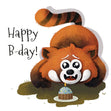 Red Panda Happy Birthday Confetti-exploding Greetings Card