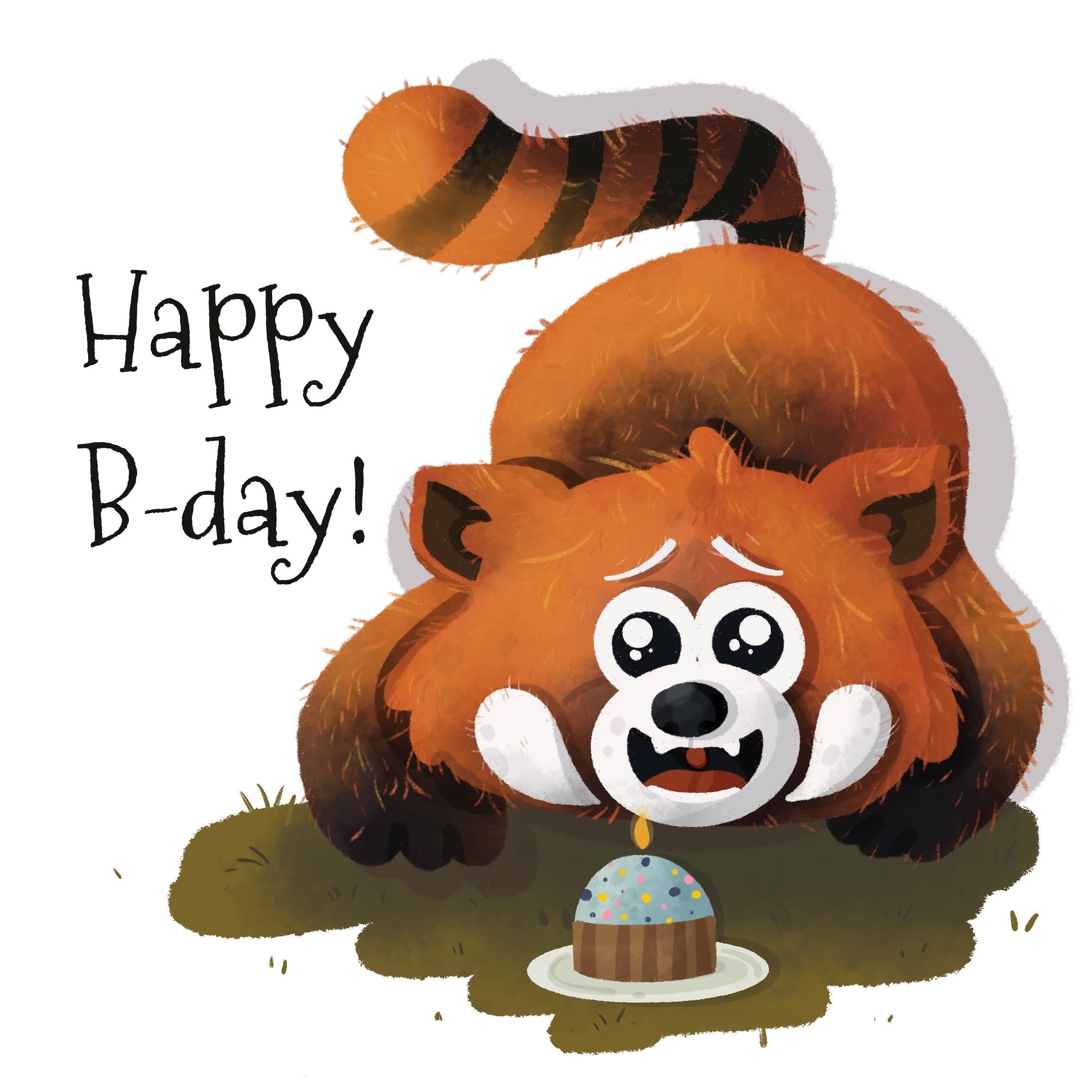 Red Panda Happy Birthday Confetti-exploding Greetings Card – Boomf