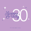Shiny Purple Happy 30th Birthday Dad Confetti-exploding Greetings Card