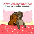 Happy Valentine's Day To My Favourite Sausage Cute Dachshunds Confetti-exploding Greetings Card