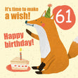 Make a Wish 61st Birthday Confetti-exploding Greetings Card