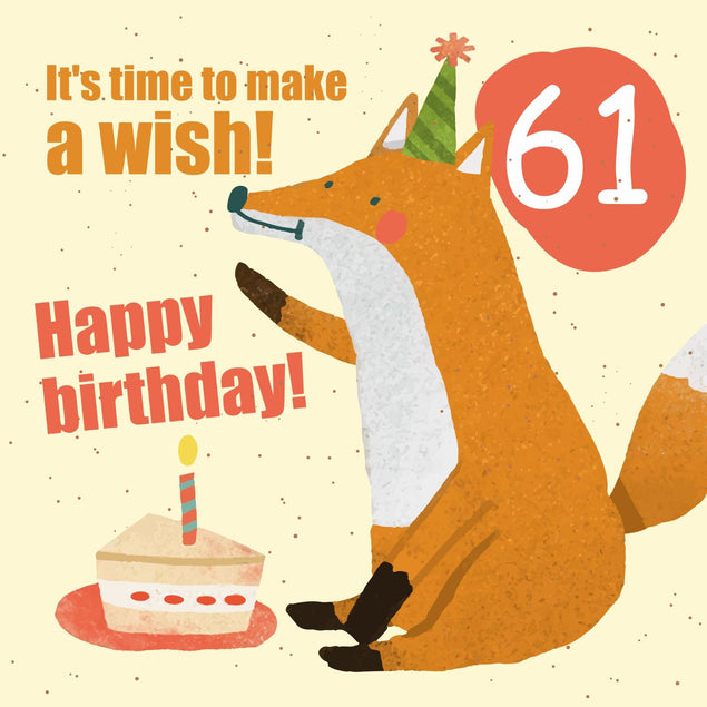 Make a Wish 61st Birthday Confetti-exploding Greetings Card