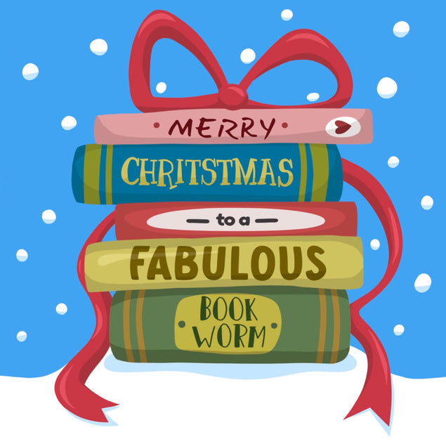 Fabulous Bookworm Christmas Confetti-exploding Greetings Card