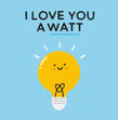 I Love You a Watt Confetti-exploding Greetings Card
