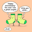 Pair Of Socks Happy Anniversary Confetti-exploding Greetings Card