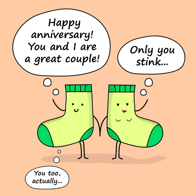Pair Of Socks Happy Anniversary Confetti-exploding Greetings Card