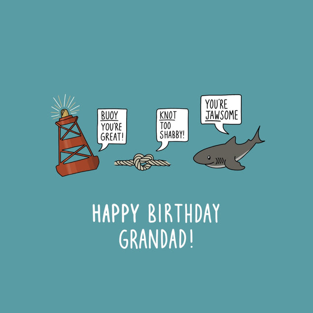 Funny Sailing Grandad Birthday Confetti-exploding Greetings Card