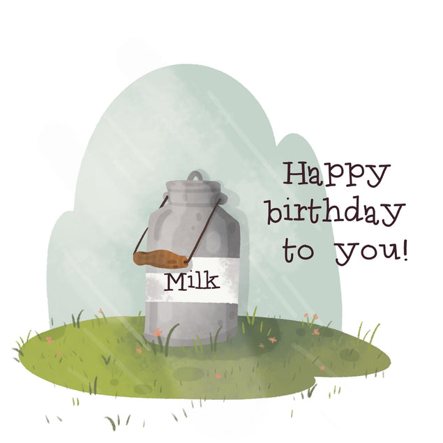 Milk Bottle Happy Birthday Confetti-exploding Greetings Card