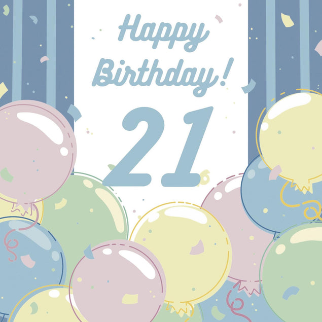 Happy 21st Birthday Balloons Confetti-exploding Greetings Card