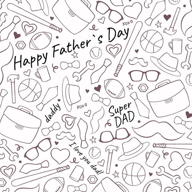 Father's Day Super Dad Doodle Confetti-exploding Greetings Card