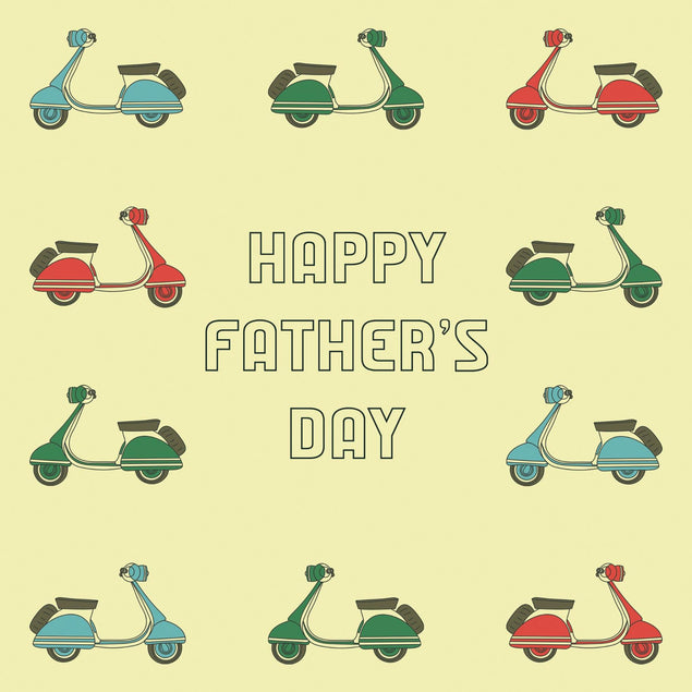 Father's Day Scooters Confetti-exploding Greetings Card