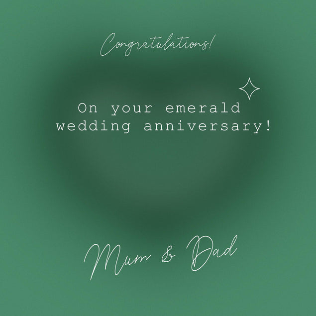 Happy Emerald Wedding Anniversary To Mum And Dad Confetti-exploding Greetings Card