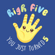 High Five You Just Turned 5 Confetti-exploding Greetings Card