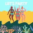 Let's Party Beach Confetti-exploding Greetings Card