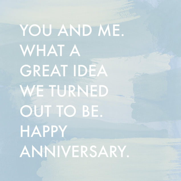 Blue Background Cute Happy Anniversary Confetti-exploding Greetings Card