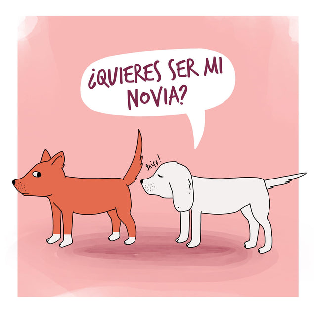 Will You Be My Girlfriend? Funny Dogs Spanish Valentine's Day Confetti-exploding Greetings Card