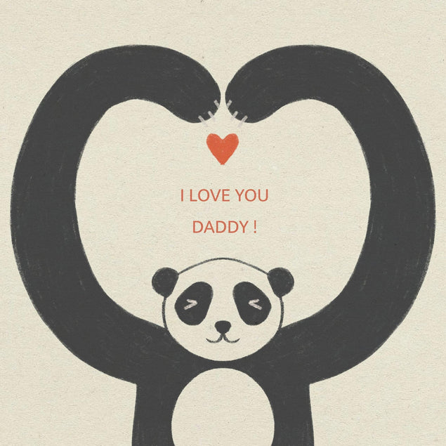 I Love You Daddy Panda Confetti-exploding Greetings Card