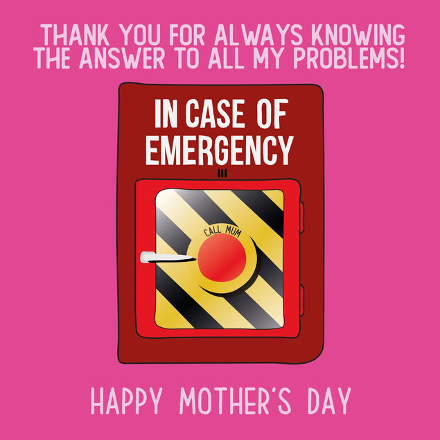 In Case Of Emergency Call Mum Mother's Day Confetti-exploding Greetings Card