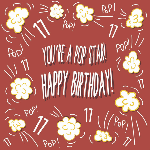 You Are A Pop Star! 17th Birthday Confetti-exploding Greetings Card