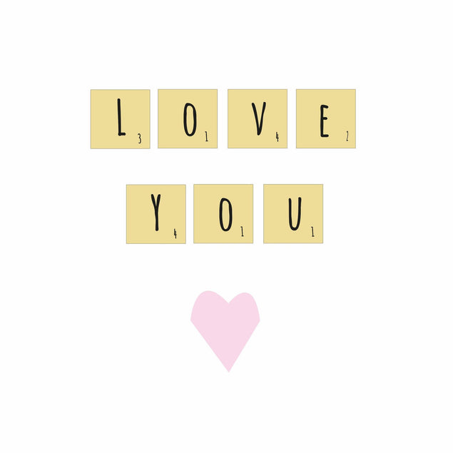 Love You Scrabble Confetti-exploding Greetings Card