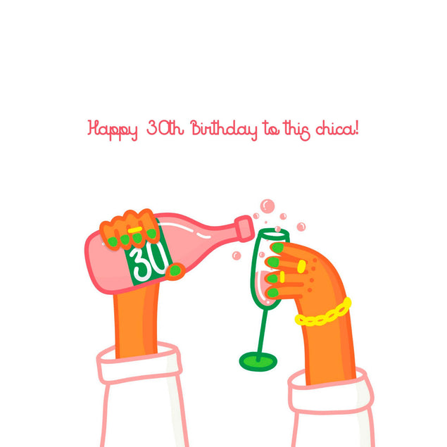 Funny Happy 30th Birthday To This Chica Confetti-exploding Greetings Card