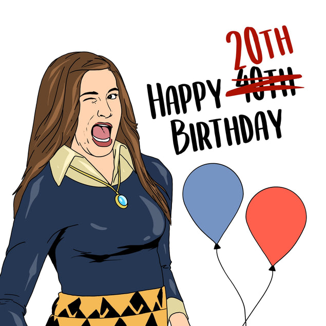 Funny Wink Meme Happy 20th Birthday Confetti-exploding Greetings Card