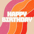 Happy Birthday Colourful Swirls Confetti-exploding Greetings Card