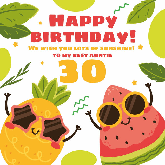 Happy 30th Birthday Best Auntie Confetti-exploding Greetings Card