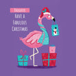 Cute Flamingo Daughter Fabulous Christmas Confetti-exploding Greetings Card