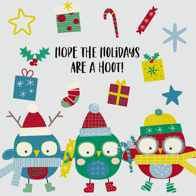 Hope The Holidays Are A Hoot Owl Christmas Confetti-exploding Greetings Card