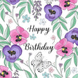 Beautiful Pansies Birthday Confetti-exploding Greetings Card