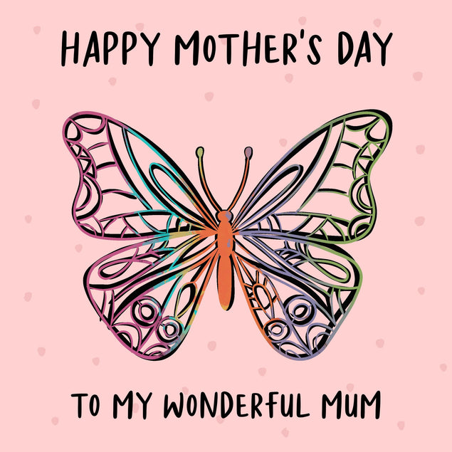 Happy Mother's Day Wonderful Mum Butterfly Confetti-exploding Greetings Card