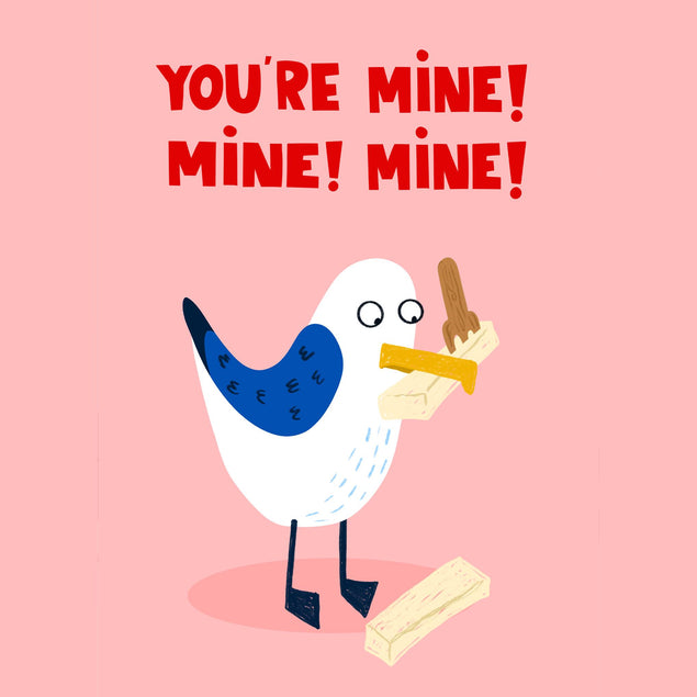 Funny Seagull Mine Chips Confetti-exploding Greetings Card