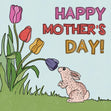 Happy Mother's Day Tulips And Rabbit Confetti-exploding Greetings Card
