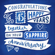 45 Happy Years Together Sapphire Wedding Anniversary Confetti-exploding Greetings Card