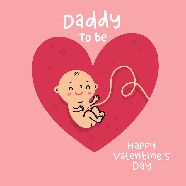 Happy Valentine's Day Daddy To Be Cute Bump Confetti-exploding Greetings Card