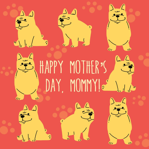 Happy Mother's Day, Mommy Cute Dogs Confetti-exploding Greetings Card