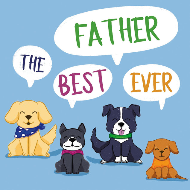 Happy Father's Day Dogs Confetti-exploding Greetings Card
