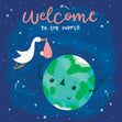 Welcome To The World Baby Girl Confetti-exploding Greetings Card