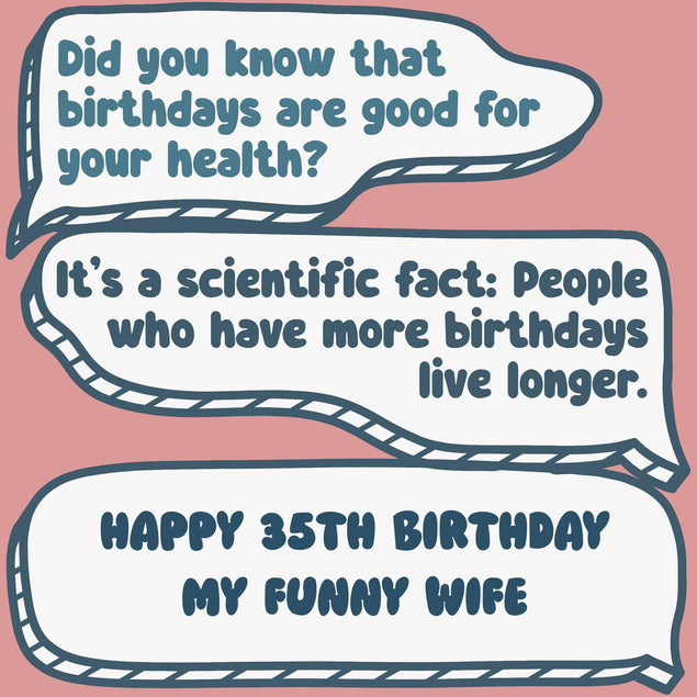 Funny Dialogues Happy 35th Birthday Wife Confetti-exploding Greetings Card