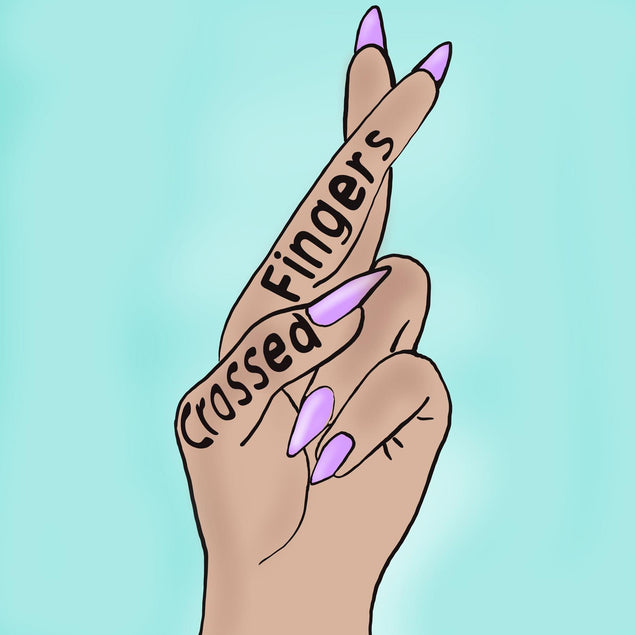 Fingers Crossed Confetti-exploding Greetings Card