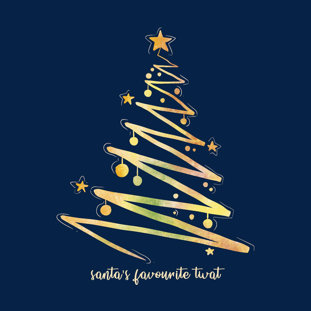 Santa's Favourite Twat Abstract Christmas Tree Christmas Confetti-exploding Greetings Card