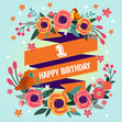 Happy Birthday Birds 1 Confetti-exploding Greetings Card