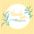 Thank You For Supporting My Small Business Pastel Green Leaves Confetti-exploding Greetings Card