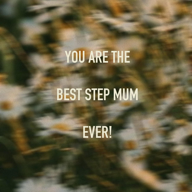 Happy Birthday Stepmum Blurry Dasies Confetti-exploding Greetings Card