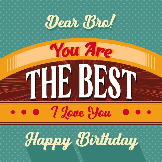 Vintage Poster Happy Birthday Bro Confetti-exploding Greetings Card