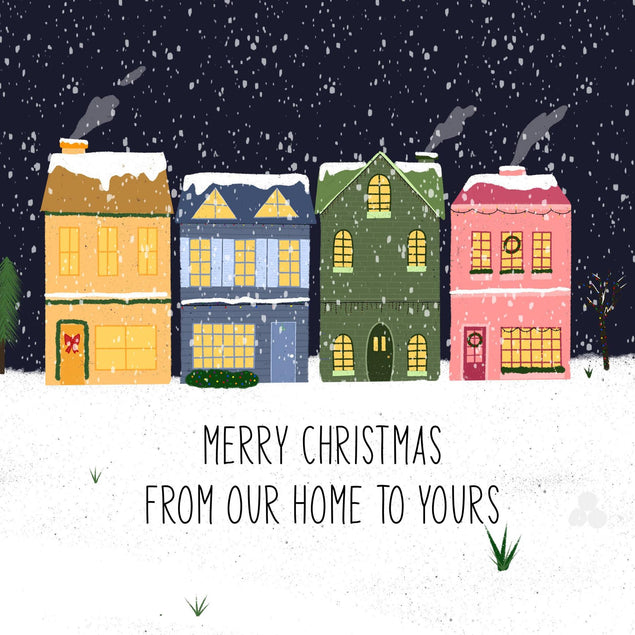 Merry Christmas From Our Home To Yours Confetti-exploding Greetings Card