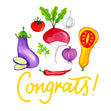 Happy Birthday Congrats Veggies Confetti-exploding Greetings Card
