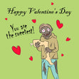 Zombie You're The Sweetest Valentine's Confetti-exploding Greetings Card